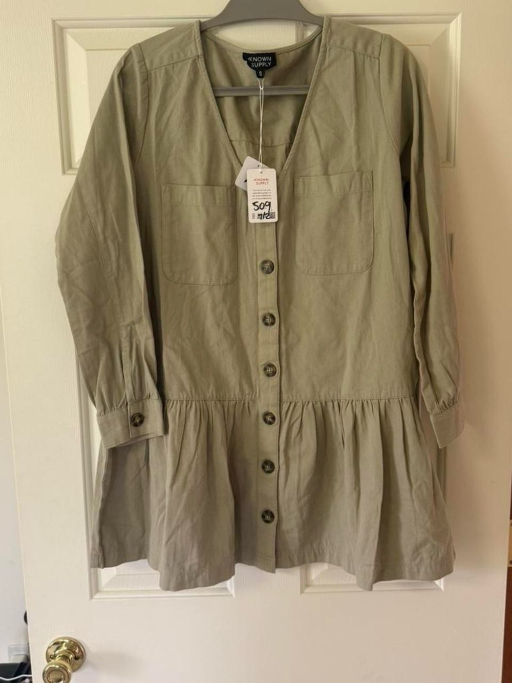 Known supply dress organic cotton small nwt